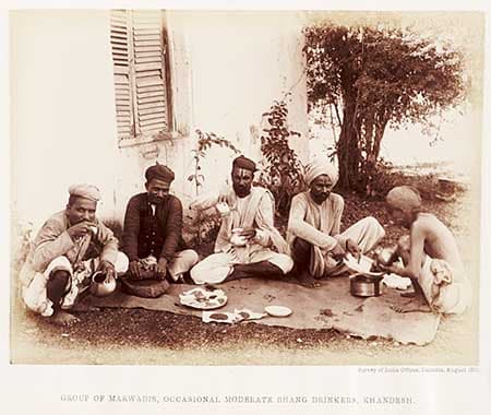 Photograph of bhang drinkers from the Indian Hemp Drugs Commission report, 1893